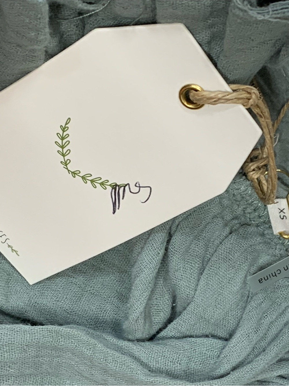 Free the Roses Sage Green Ruffled Tank Top - Picture 3 of 3